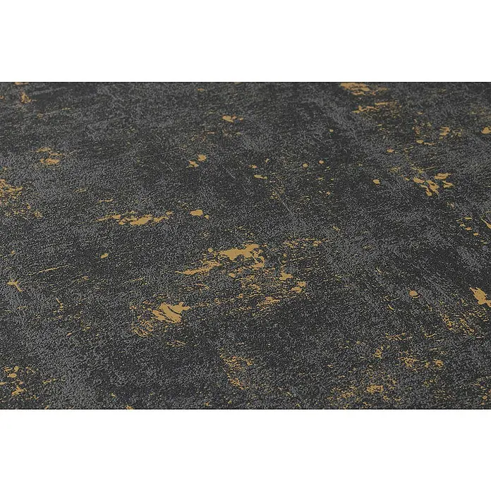 Tadessi Vliestapete M1-No.19 - Schwarz, Sonstiges, 10,05 x 0,53 m - Abstraktes Muster in Dunkelgrau und Gold mit Used-Look, ideal für dekorative Oberflächen.