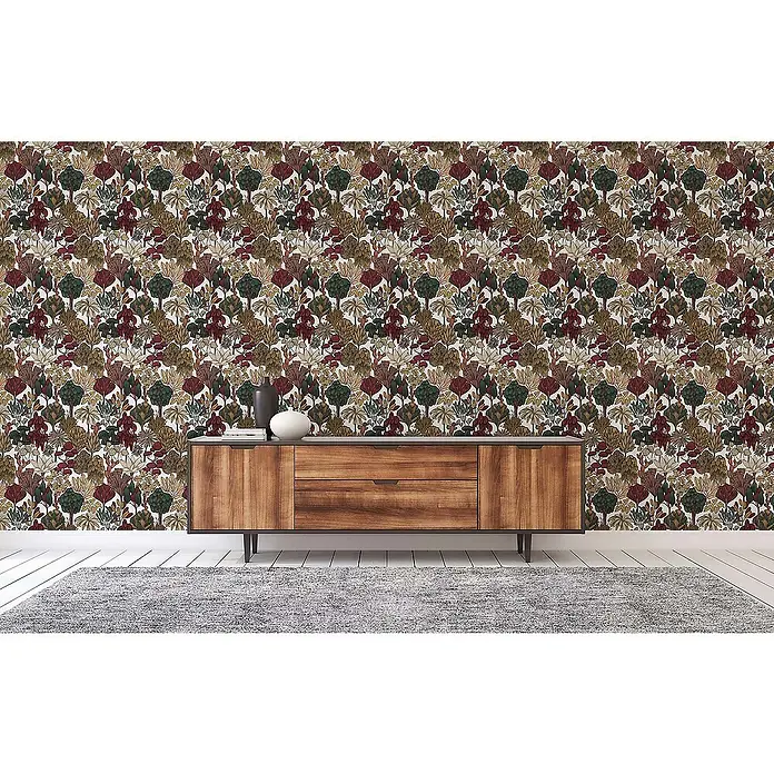 Tadessi Vliestapete M1-No.570 - Rot, Floral, 10,05 x 0,53 m