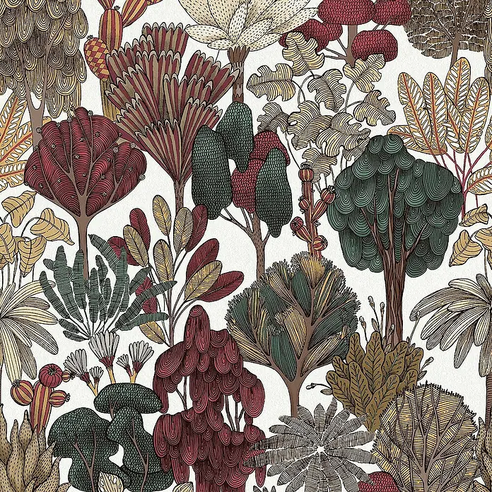 Tadessi Vliestapete M1-No.570 - Rot, Floral, 10,05 x 0,53 m