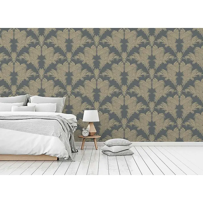 Tadessi Vliestapete M1-No.1690 - Grau, Floral, 10,05 x 0,53 m