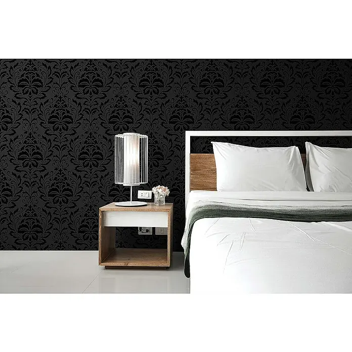 Tadessi Vliestapete M1-No.22 - Schwarz, Ornament, 10,05 x 0,53 m