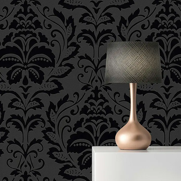 Tadessi Vliestapete M1-No.22 - Schwarz, Ornament, 10,05 x 0,53 m