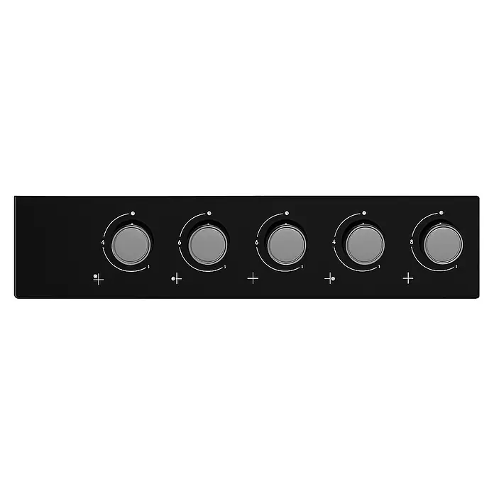Beko Placa de cocción de cristal HILW 75222 SL - L x An: 52,4 x 75 cm, Número de quemadores de gas: 5 ud. - Horno empotrable con cinco perillas para el control de temperatura para una experiencia de cocción óptima.