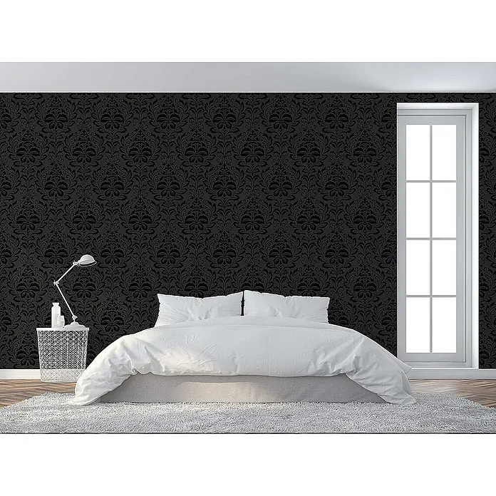 Tadessi Vliestapete M1-No.22 - Schwarz, Ornament, 10,05 x 0,53 m