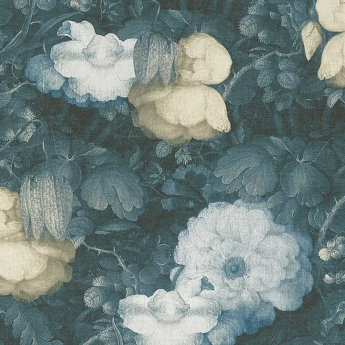 Tadessi Vliestapete M1-No.277 - Blau, Floral, 10,05 x 0,53 m