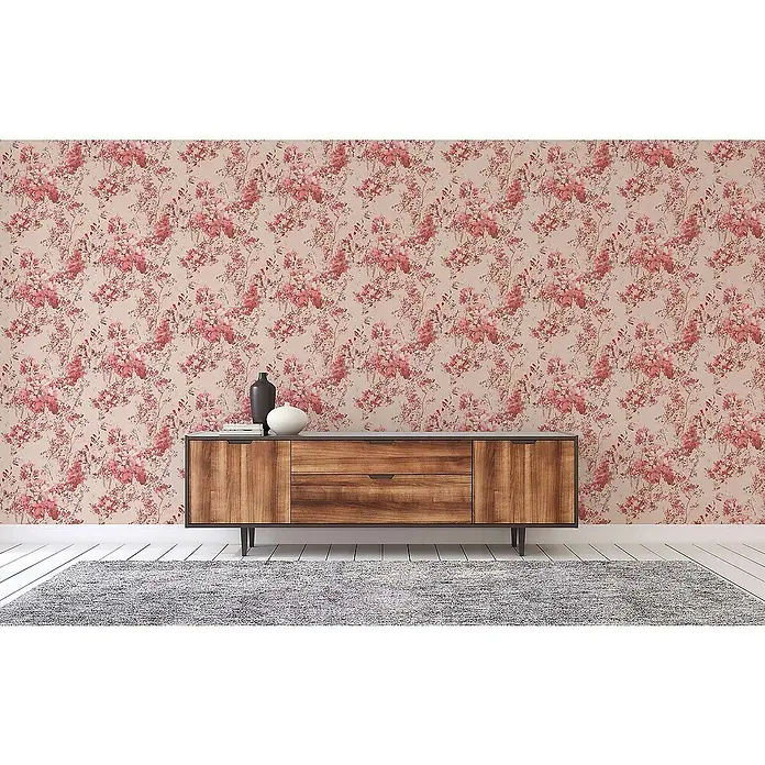 Tadessi Vliestapete M1-No.1300 - Rosa, Floral, 10,05 x 0,53 m