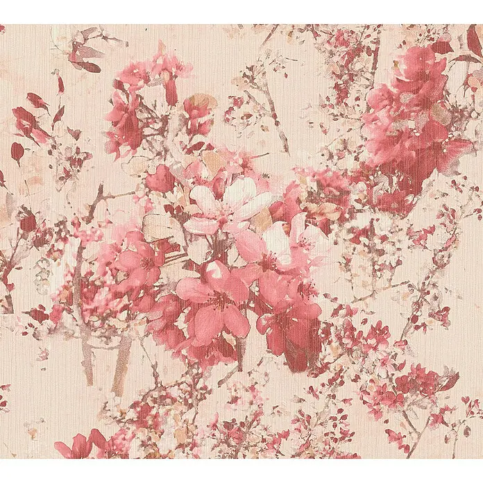 Tadessi Vliestapete M1-No.1300 - Rosa, Floral, 10,05 x 0,53 m