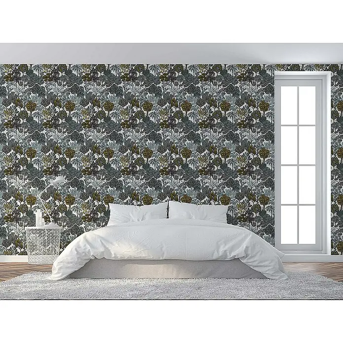 Tadessi Vliestapete M1-No.1459 - Grau, Floral, 10,05 x 0,53 m