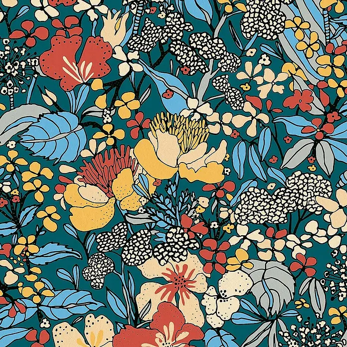 Tadessi Vliestapete M1-No.566 - Mehrfarbig, Floral, 10,05 x 0,53 m