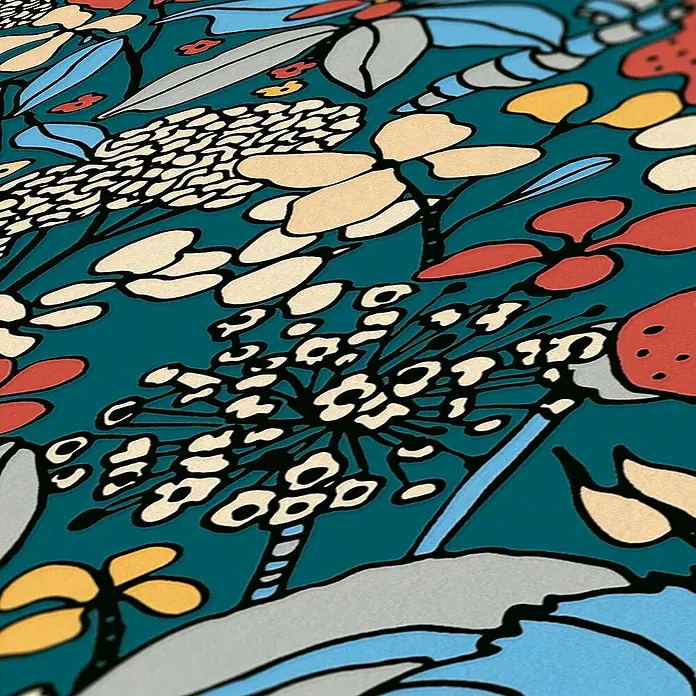 Tadessi Vliestapete M1-No.566 - Mehrfarbig, Floral, 10,05 x 0,53 m