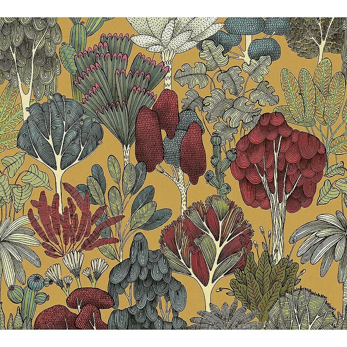 Tadessi Vliestapete M1-No.1458 - Rot, Floral, 10,05 x 0,53 m