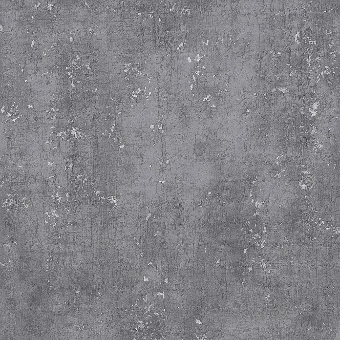 Tadessi Vliestapete M1-No.585 - Grau, Steinoptik, 10,05 x 0,53 m - Dunkelgraue Tapete in Betonoptik mit distressed Textur, helleren Sprenkeln und feinen Rissen.