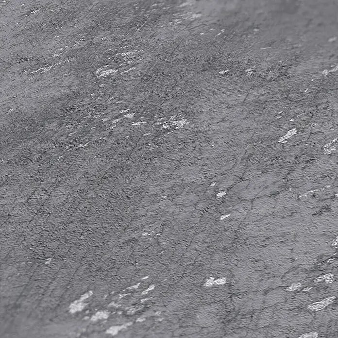 Tadessi Vliestapete M1-No.585 - Grau, Steinoptik, 10,05 x 0,53 m - Dunkelgraue, strukturierte Oberfläche mit unregelmäßigen silbernen Metallakzenten.
