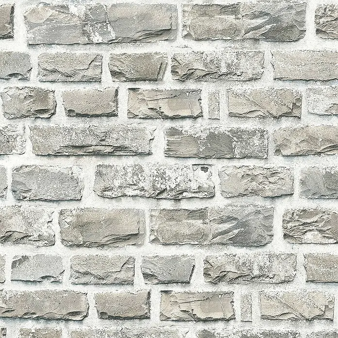 Tadessi Vliestapete M1-No.2635 - Grau, Steinoptik, 10,05 x 0,53 m - Graue, grob behauene Steinwand mit hellem Mörtel. Realistisches Steinmuster für eine natürliche Ästhetik.