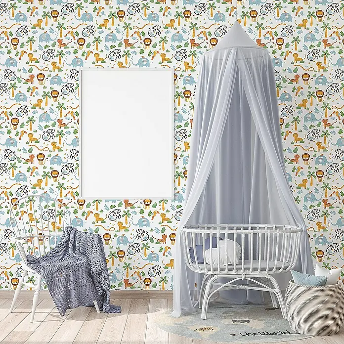 Tadessi Vliestapete M1-No.718 - Mehrfarbig, Floral, 10,05 x 0,53 m