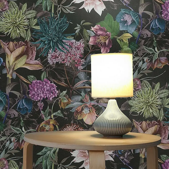 Tadessi Vliestapete M1-No.778 - Schwarz, Floral, 10,05 x 0,53 m