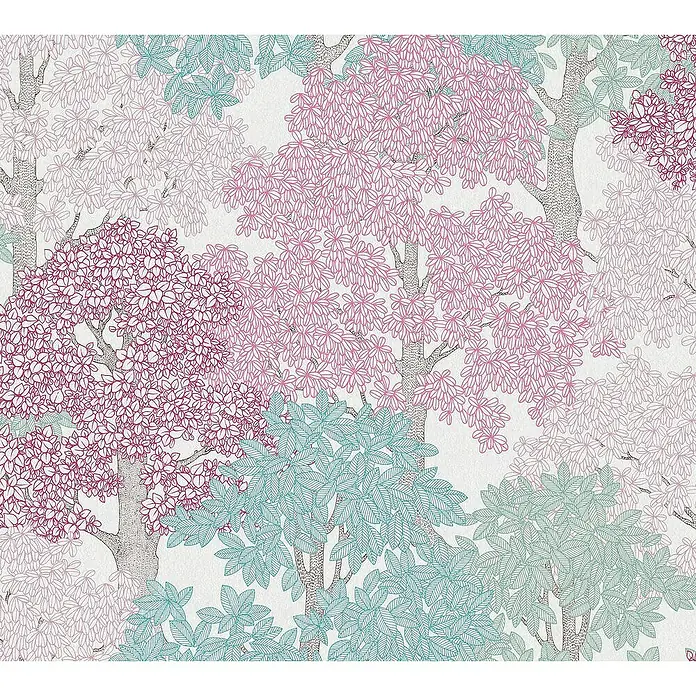 Tadessi Vliestapete M1-No.1444 - Rosa, Floral, 10,05 x 0,53 m