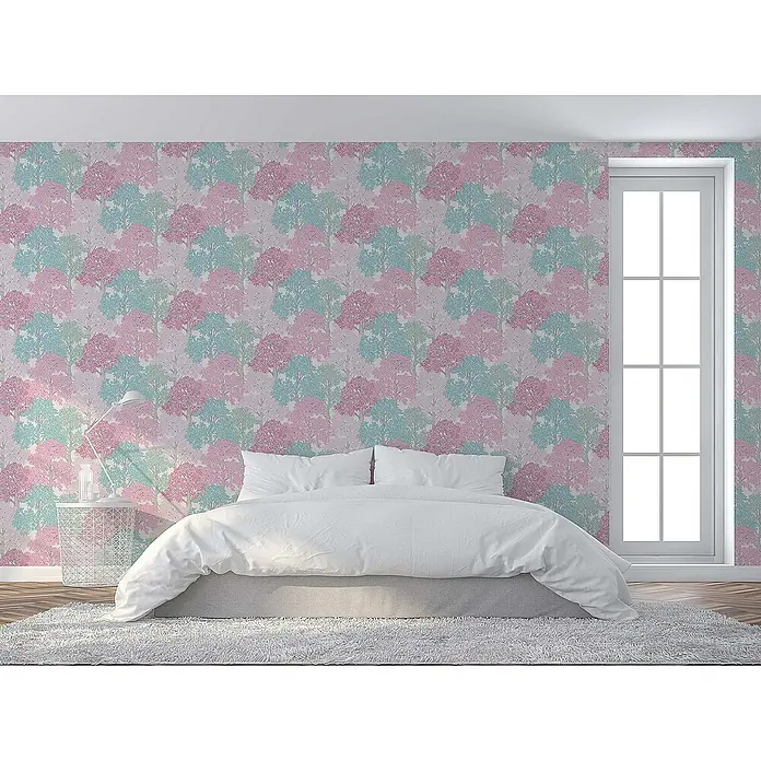 Tadessi Vliestapete M1-No.1444 - Rosa, Floral, 10,05 x 0,53 m