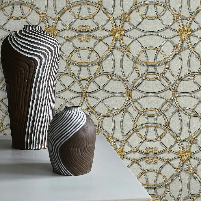 Tadessi Vliestapete M1-No.307 - Silber, Ornament, 10,05 x 0,7 m