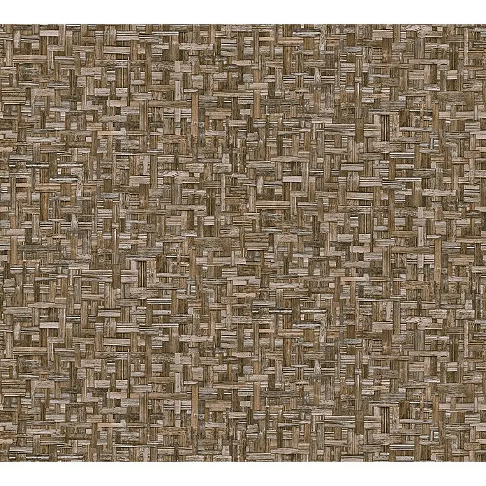 Tadessi Vliestapete M1-No.1532 - Braun, Holzoptik, 10,05 x 0,53 m - Nahtlose geflochtene Holzstruktur in Naturbrauntönen.