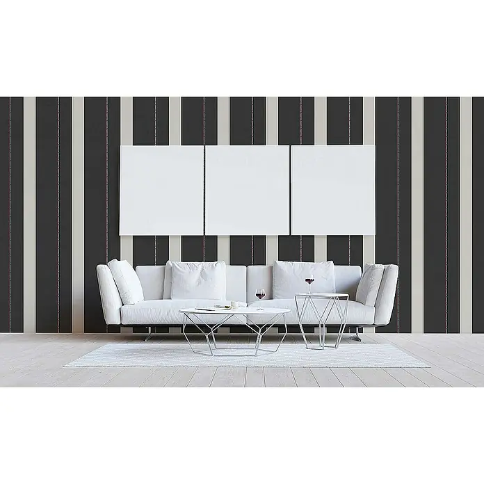 Tadessi Vliestapete M1-No.590 - Schwarz, Streifen, 10,05 x 0,53 m