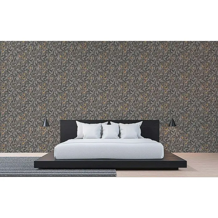Tadessi Vliestapete M1-No.1452 - Grau, Floral, 10,05 x 0,53 m