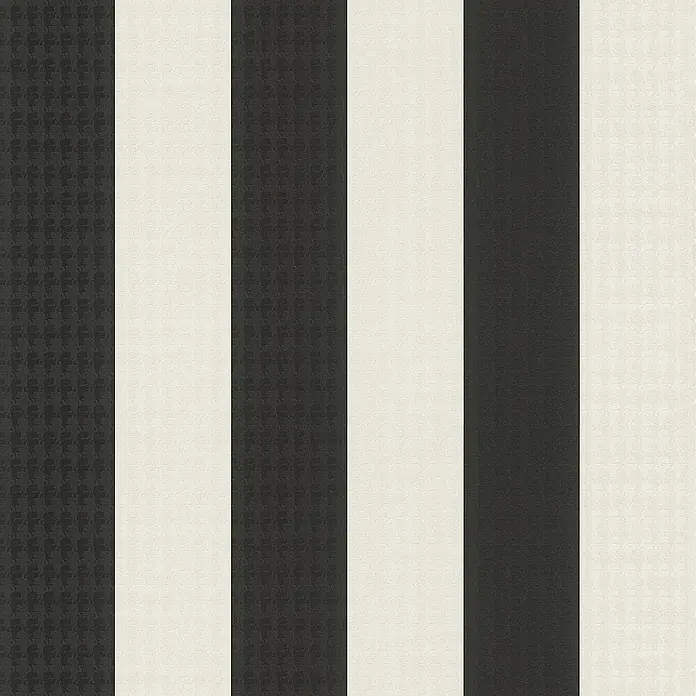 Tadessi Vliestapete M1-No.594 - Schwarz, Streifen, 10,05 x 0,53 m - Vertikale gestreifte Tapete mit abwechselnd dunkelgrauen und cremefarbenen Streifen, jeder mit einer dezenten, sich wiederholenden Struktur.