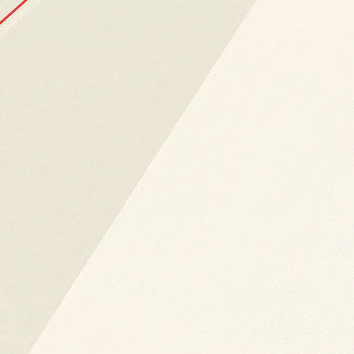 Tadessi Vliestapete M1-No.591 - Rot, Streifen, 10,05 x 0,53 m - Texturierte hellbeige Materialprobe mit diagonaler Linie und dezentem rotem Randdetail.