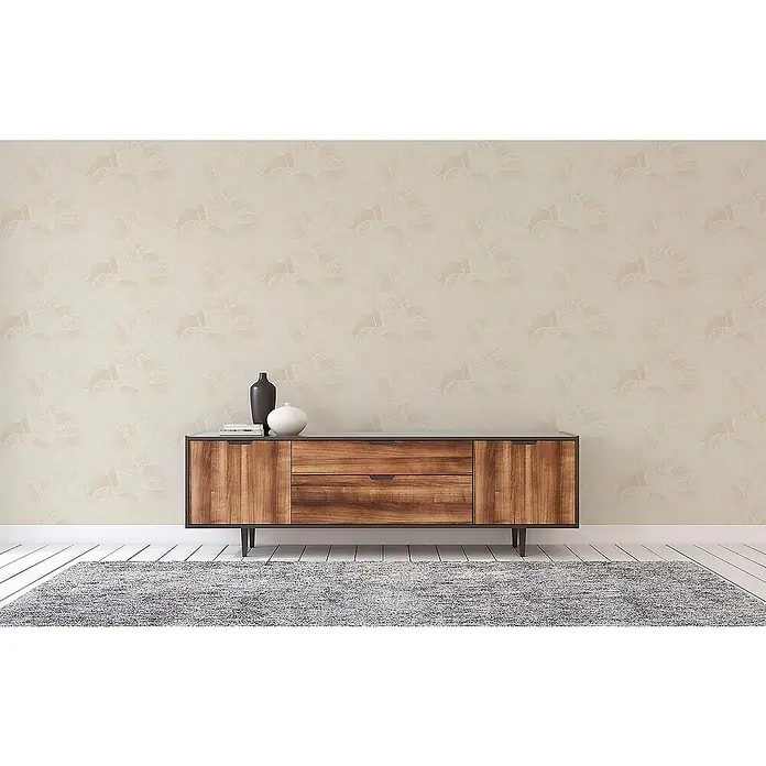 Tadessi Vliestapete M1-No.3527 - Weiß, Floral, 10,05 x 0,53 m