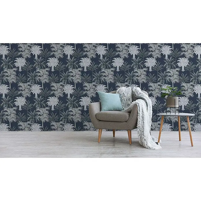 Tadessi Vliestapete M1-No.1620 - Grau, Floral, 10,05 x 0,53 m