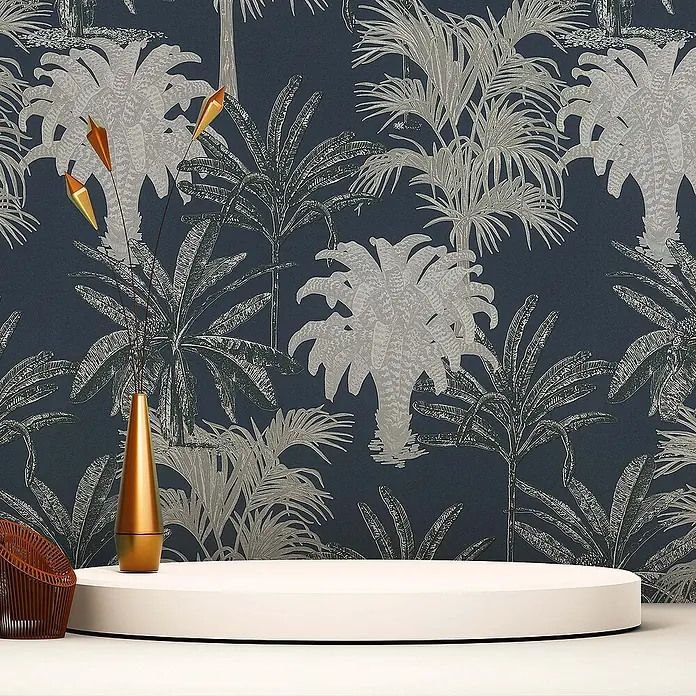 Tadessi Vliestapete M1-No.1620 - Grau, Floral, 10,05 x 0,53 m