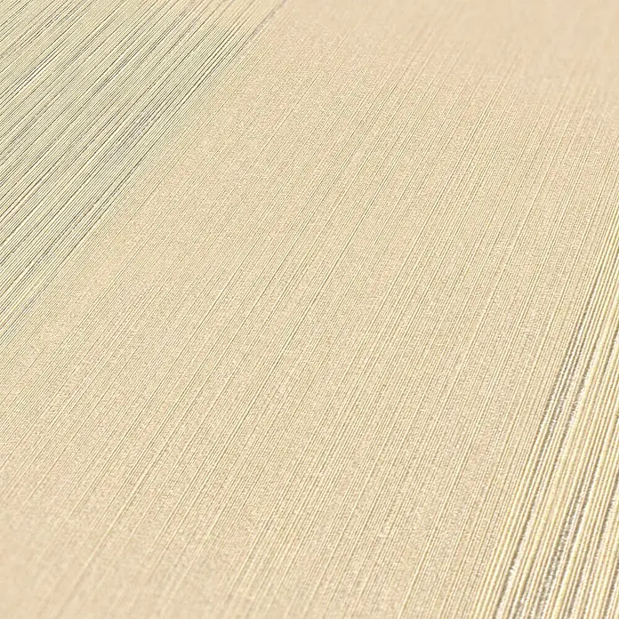Tadessi Vliestapete M1-No.3805 - Gelb, Streifen, 10,05 x 0,53 m - Hellbeige Tapete mit feiner Linienstruktur.