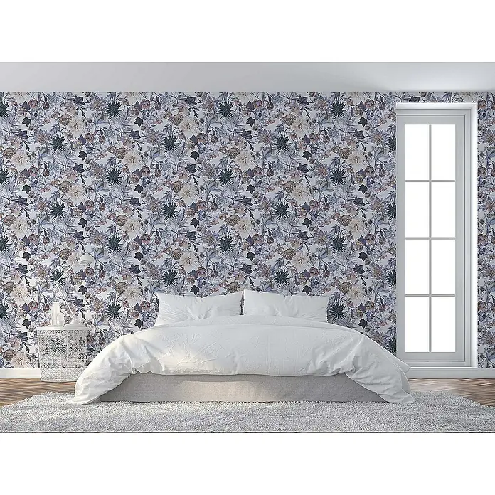 Tadessi Vliestapete M1-No.772 - Blau, Floral, 10,05 x 0,53 m