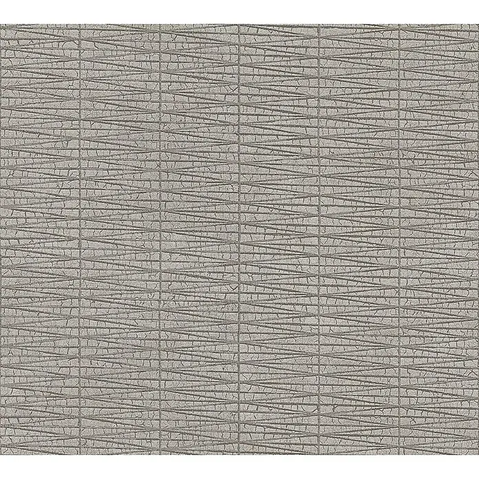 Tadessi Vliestapete M1-No.1710 - Grau, Sonstiges, 10,05 x 0,53 m - Hellgraue strukturierte Tapete mit Gittermuster und unregelmäßigen Kreuzlinien.