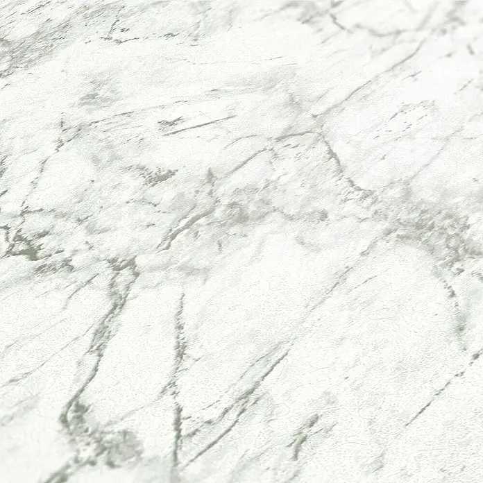 Tadessi Vliestapete M1-No.166 - Grau, Steinoptik, 10,05 x 0,53 m - Weiße Marmor-Textur mit zarter grauer Äderung.