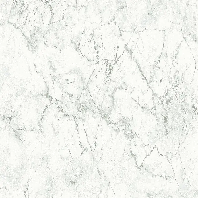 Tadessi Vliestapete M1-No.166 - Grau, Steinoptik, 10,05 x 0,53 m - Nahtlose weiße Marmorstruktur mit zarten grauen Äderungen.