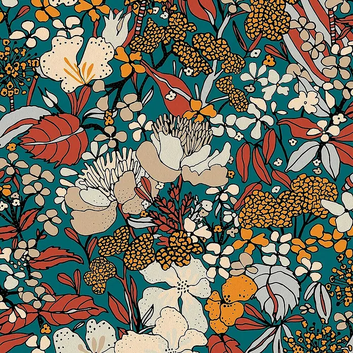 Tadessi Vliestapete M1-No.565 - Mehrfarbig, Floral, 10,05 x 0,53 m