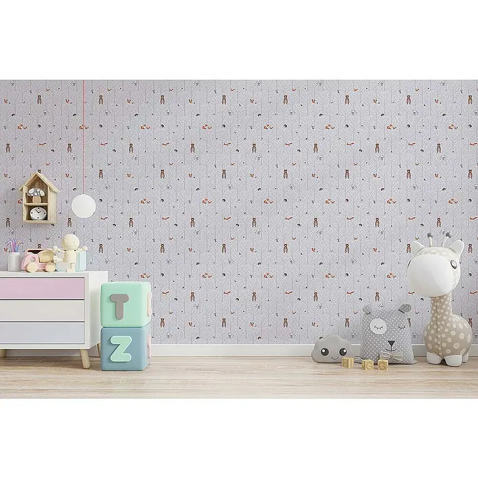 Tadessi Vliestapete M1-No.724 - Grau, Floral, 10,05 x 0,53 m