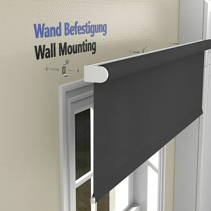 Deco-Raum Rollo Tageslicht Basic GL - B x H: 120 x 150 cm, Schwarz, Uni
