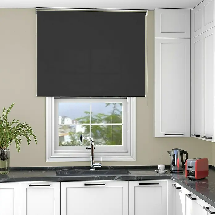 Deco-Raum Rollo Tageslicht Basic GL - B x H: 120 x 150 cm, Schwarz, Uni
