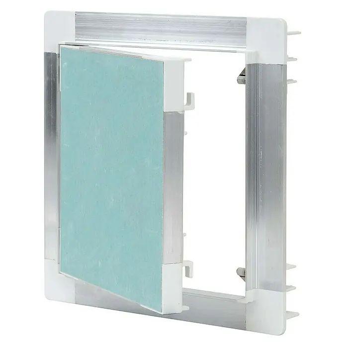 Protektor Montagezubehör für Trockenbau 20cm x 20cm Revisionsklappe Alu Rahmen 12mm GK-Einlage Silber - 