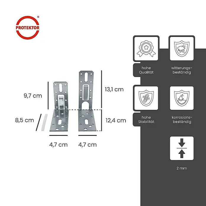 Protektor Montagezubehör für Trockenbau Türpfostensteckwinkel Set UA/CW 50 Silber - 