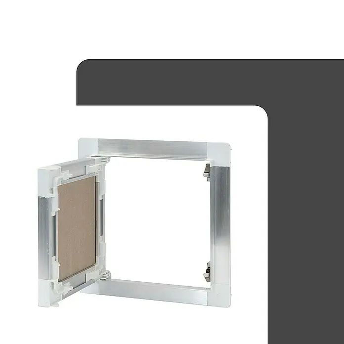 Protektor Montagezubehör für Trockenbau 20cm x 20cm Revisionsklappe Alu Rahmen 12mm GK-Einlage Silber - 