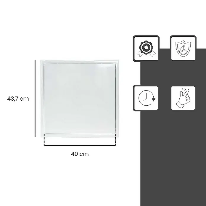 Protektor Montagezubehör für Trockenbau 40cm x 40cm Revisionsklappe Stahl Schnappverschluss Weiß - 