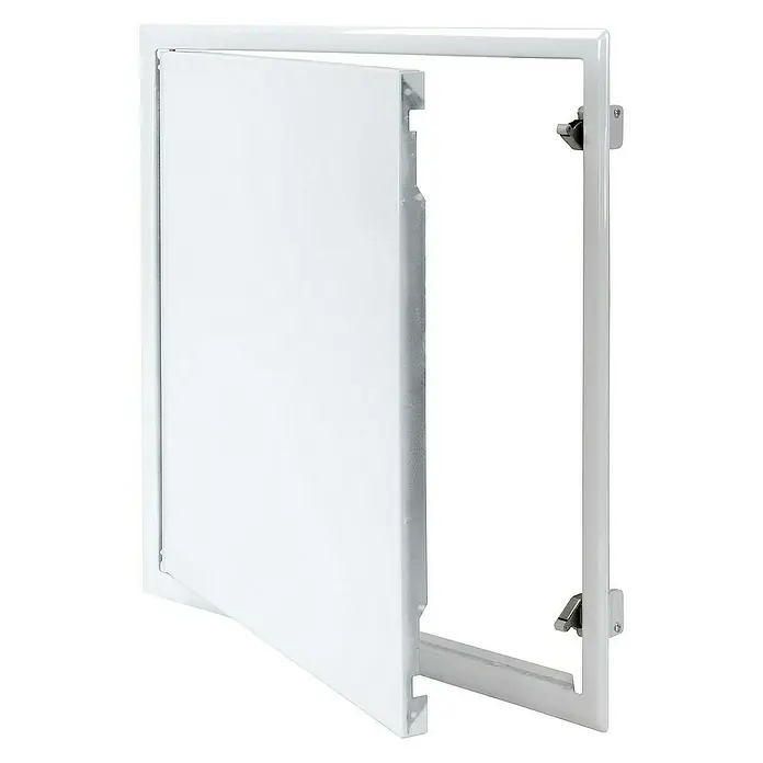 Protektor Montagezubehör für Trockenbau 40cm x 40cm Revisionsklappe Stahl Schnappverschluss Weiß - 
