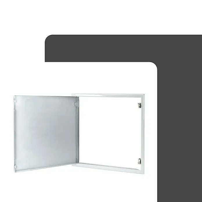 Protektor Montagezubehör für Trockenbau 40cm x 40cm Revisionsklappe Stahl Schnappverschluss Weiß - 