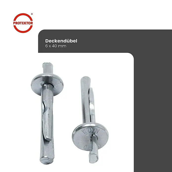 Protektor Montagezubehör für Trockenbau 100x Deckennagel 6mm x 40mm A1 Silber - 
