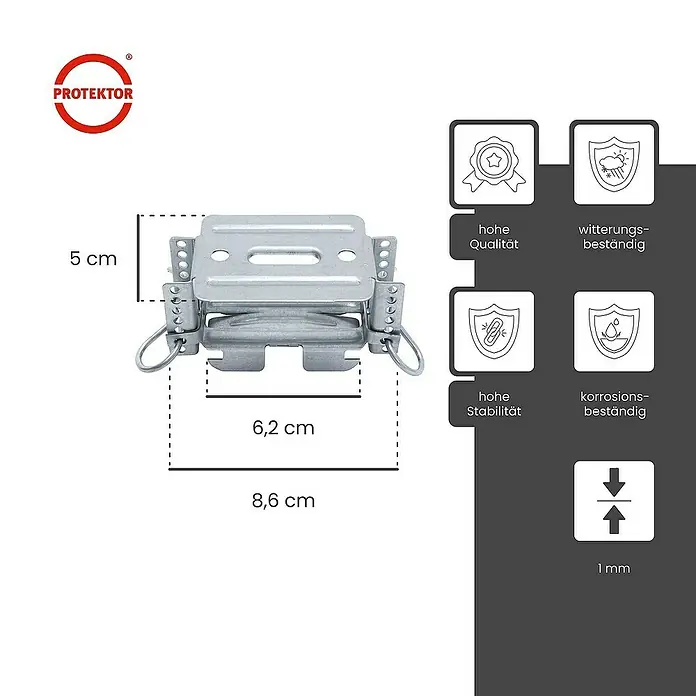Protektor Montagezubehör für Trockenbau 50x Direktabhänger 40-70mm justierbar für CD Profil 60/27 Silber - 
