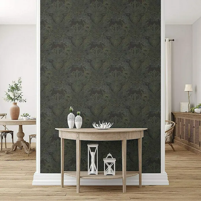 Tadessi Vliestapete M1-No.4363 - Schwarz, Ornament, 10,05 x 0,53 m