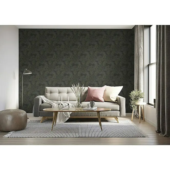 Tadessi Vliestapete M1-No.4363 - Schwarz, Ornament, 10,05 x 0,53 m